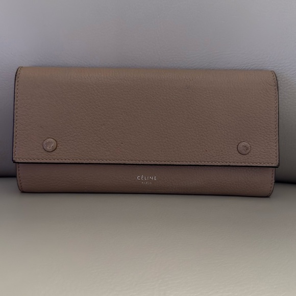 Celine Tan Long Wallet With Red Interior - Picture 1 of 9